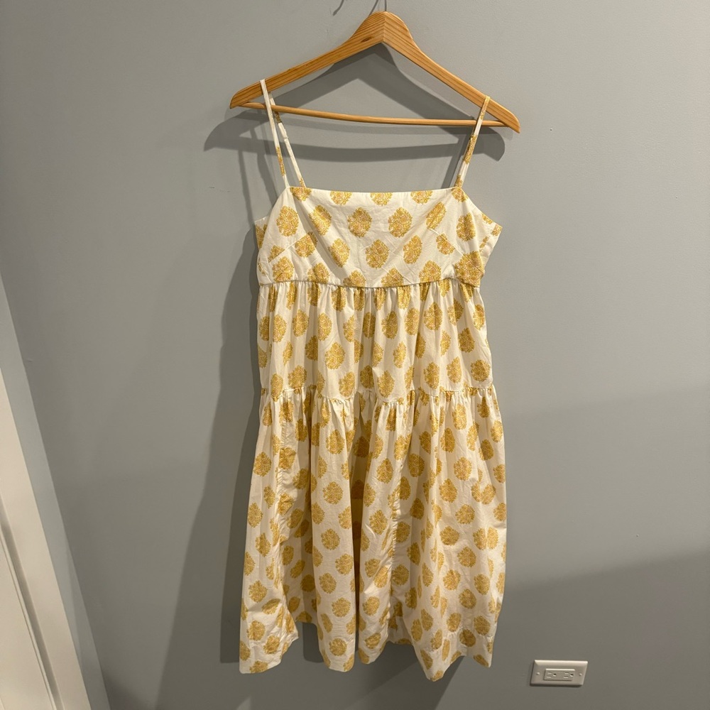 J. Crew Tie Back Tiered Midi Dress in Gathered Floral Block, Size 8 - Picture 5 of 14